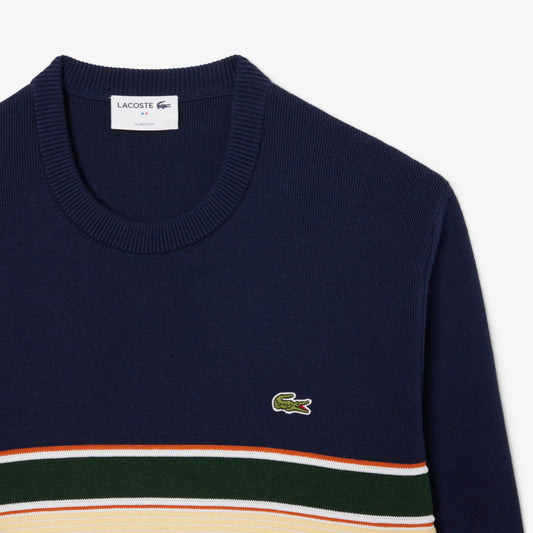 Lacoste French Made Striped Sweatshirt AH5944 // NAVY 9IL