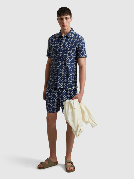 Farah Colbert Medieval Print Swim Shorts // SIGIL BLUE
