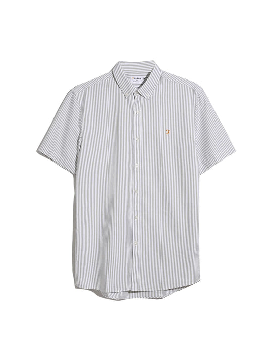 Farah Brewer Stripe Short Sleeve Shirt // BALSAM