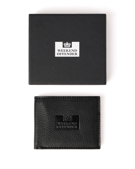 Weekend Offender Leather Billfold Wallet With Gift Box // BLACK