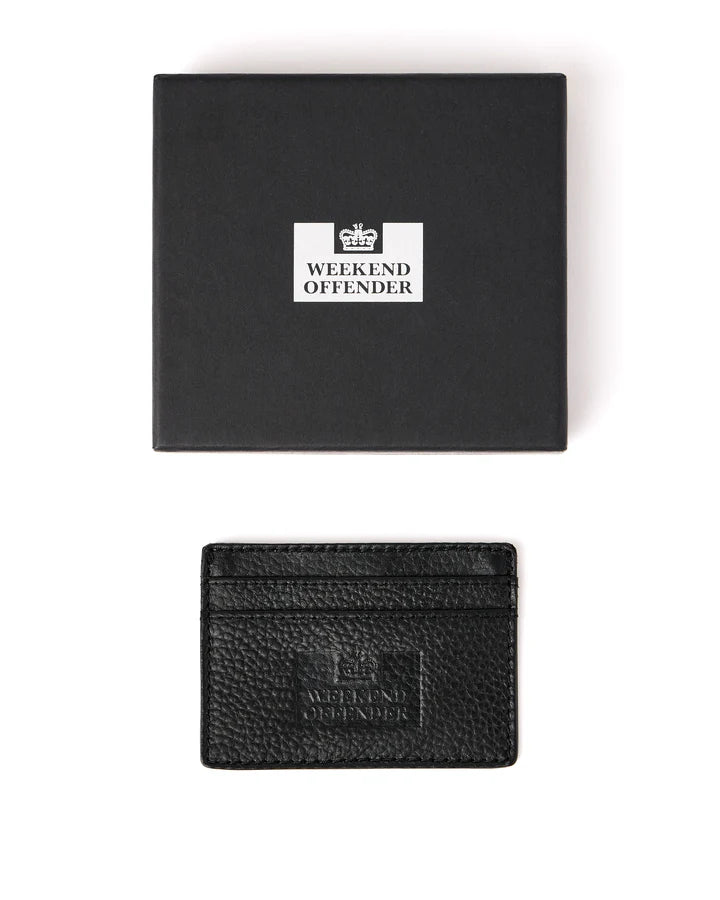 Weekend Offender Leather Card Holder With Gift Box // BLACK