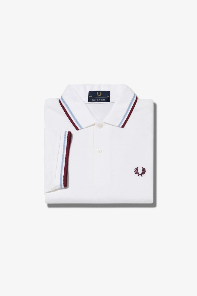 Fred Perry M12 120 Made in England Shirt // WHITE/MAROON – Sweet