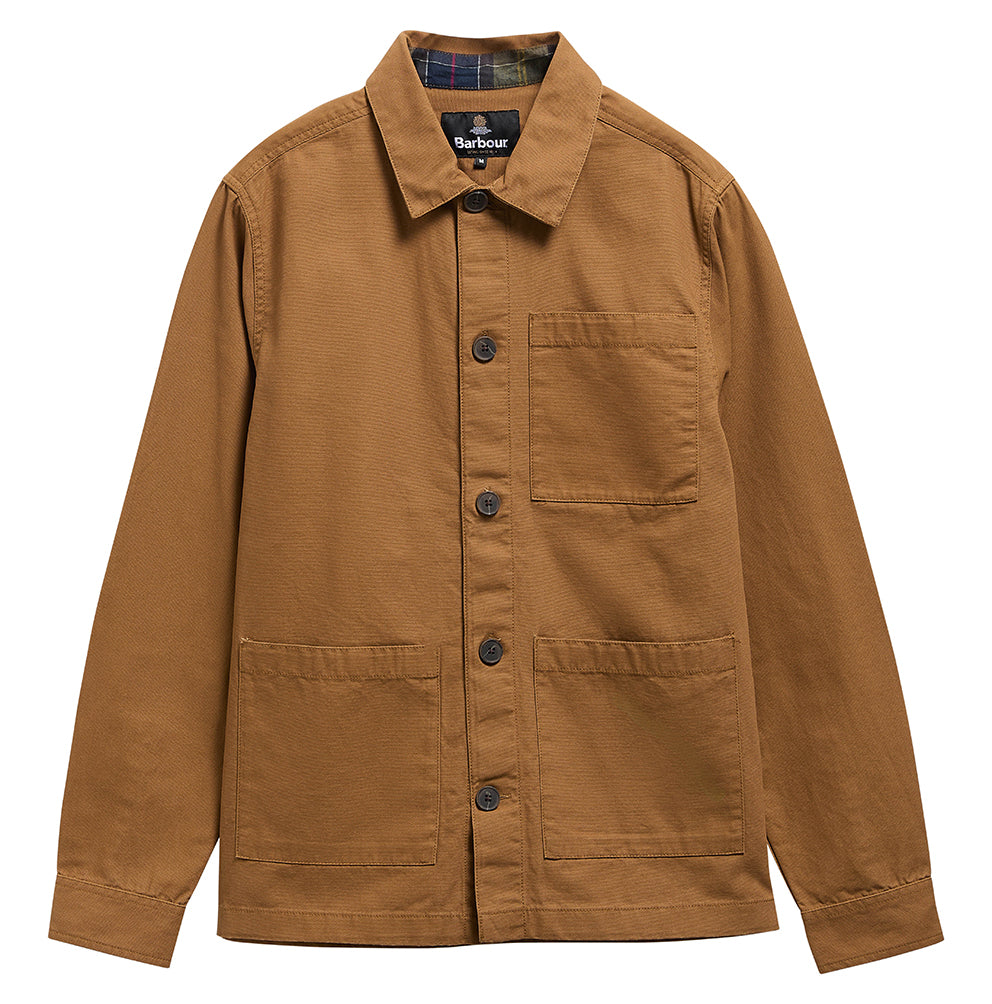 Barbour Tartan Trim Washed Overshirt // CINNAMON
