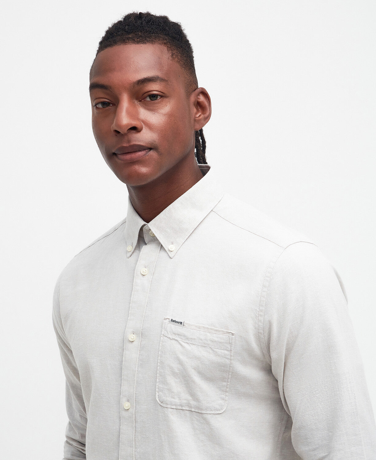 Barbour Nelson Tailored LS Shirt // MIST BE12