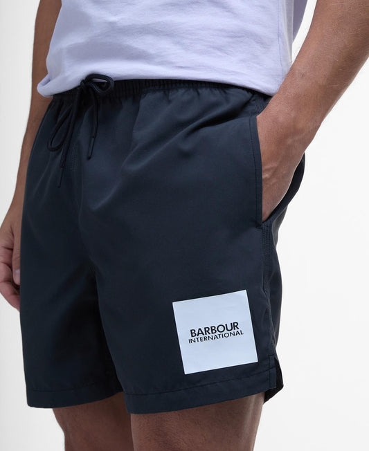 Barbour International Block Print Swim Shorts MSW0090 // BLACK BK11