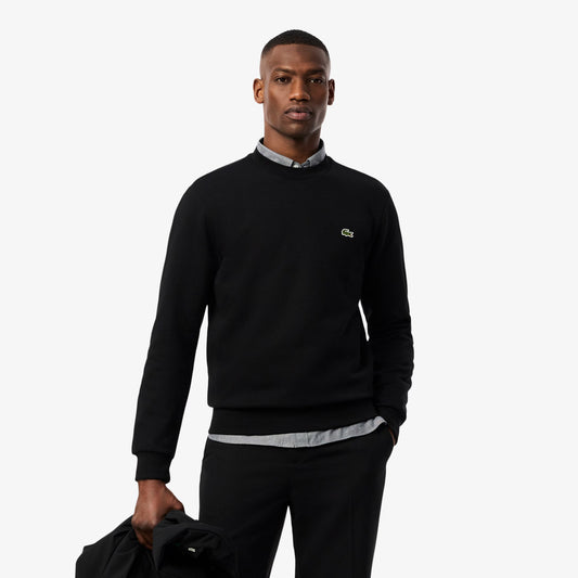 Lacoste Fleece Crew Neck Sweatshirt // BLACK