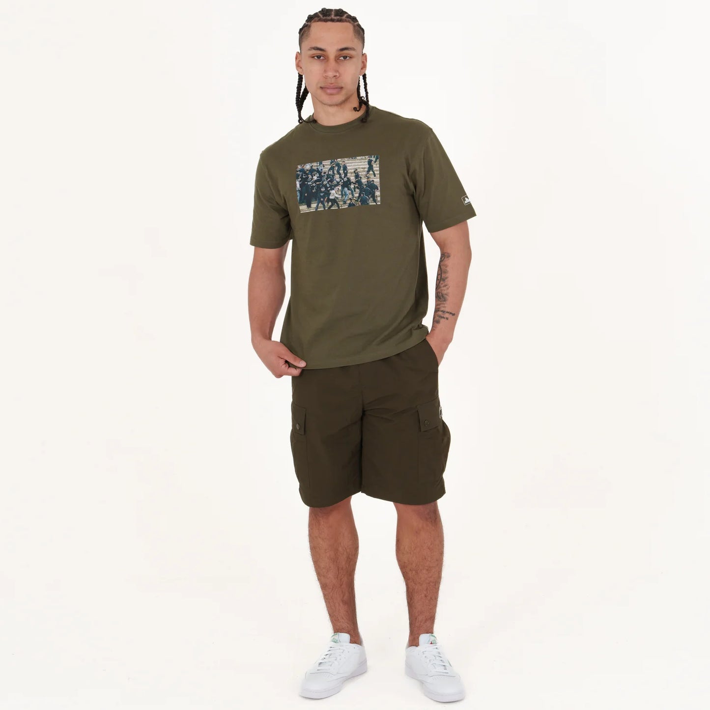 Peaceful Hooligan Frontline T-Shirt // DARK OLIVE