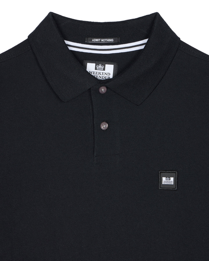 Weekend Offender Caneiros Polo Shirt // BLACK