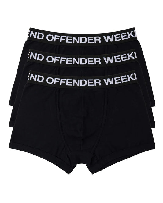 Weekend Offender Boxer Shorts Pack Of 3 // BLACK