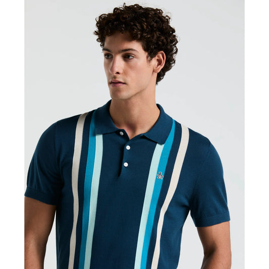 Penguin Vertical Stripe Sweater Polo OPGS2506 // BLUE WING