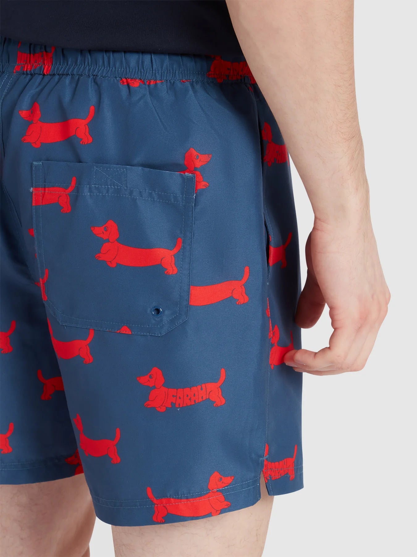 Farah Colbert Dog Print Swim Shorts // COLD METAL