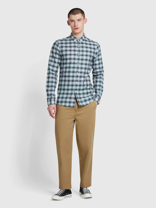 Farah Fraser Check Shirt // BROOK BLUE
