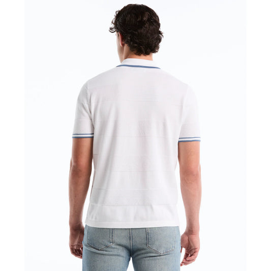 Penguin Stitch Stripe Button Front Sweater Polo OPGS2608 // BRIGHT WHITE