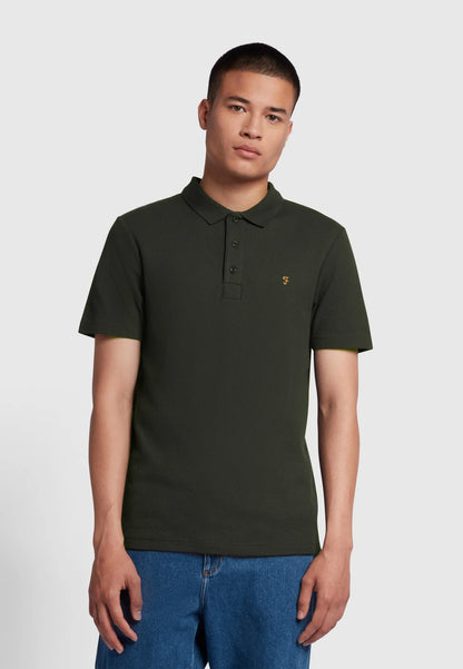 Farah Forster Textured Polo // EVERGREEN