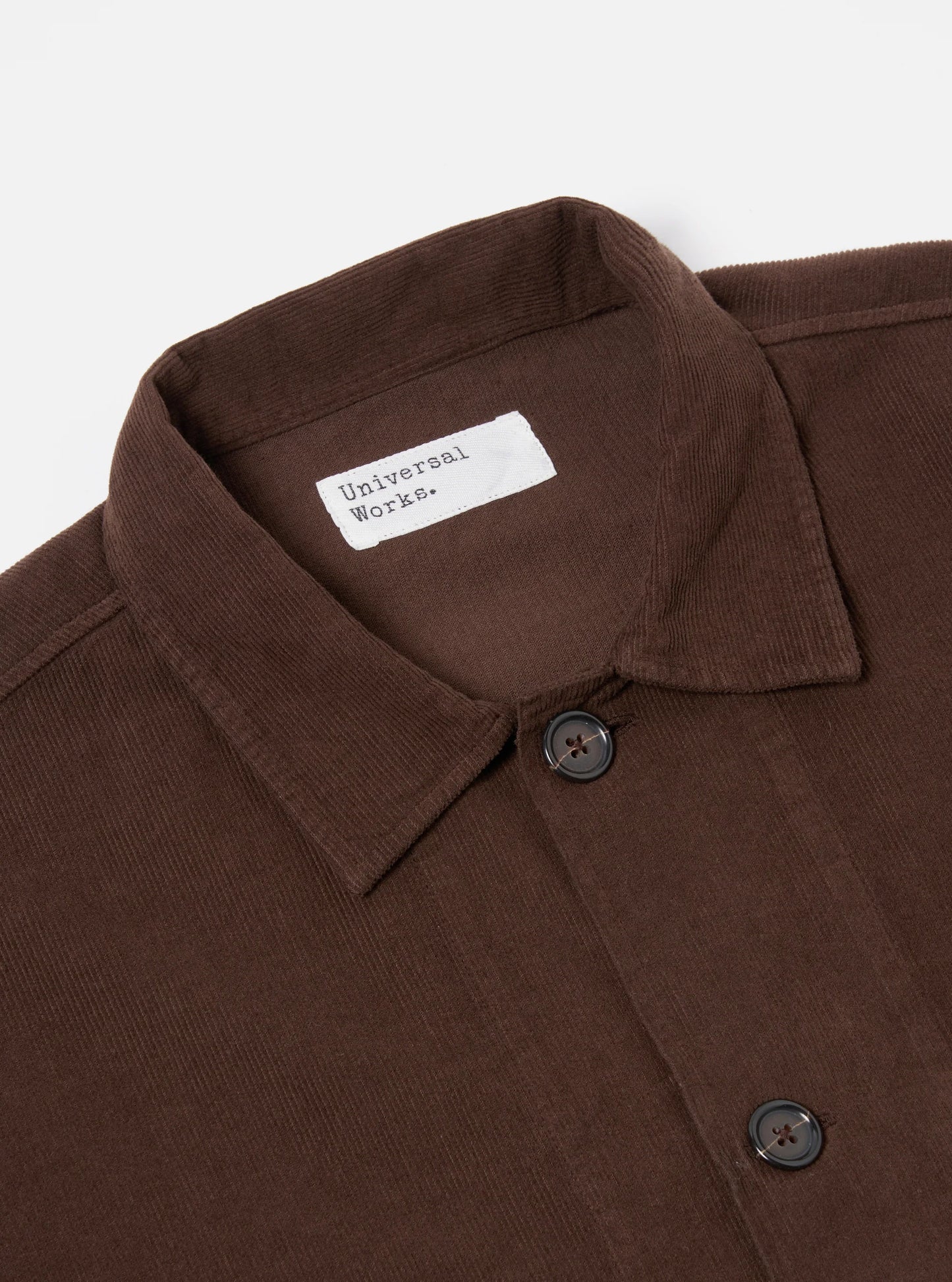 Universal Works Bakers Cord Overshirt // BROWN