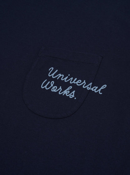 Universal Works Print Pocket Tee 32635 // NAVY