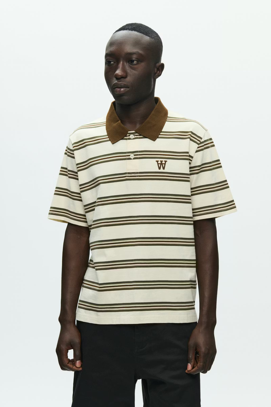Wood Wood Colton PoloShirt // DESERT PALM STRIPE