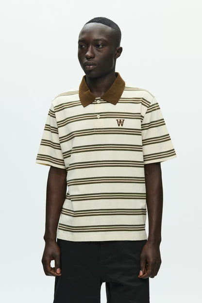 Wood Wood Colton PoloShirt // DESERT PALM STRIPE