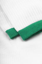 Wood Wood Con Tennis Socks // WHITE/GREEN