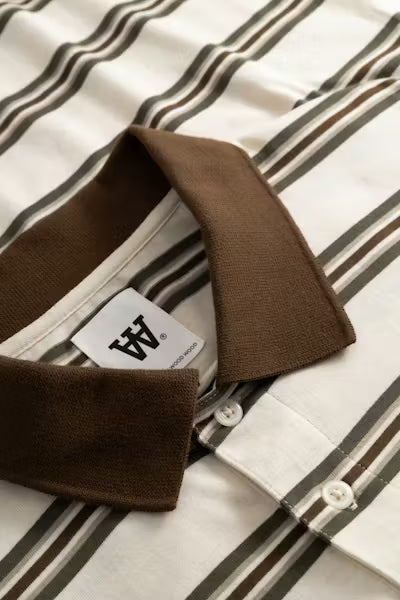 Wood Wood Colton PoloShirt // DESERT PALM STRIPE