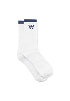 Wood Wood Con Tennis Socks // WHITE/BLUE