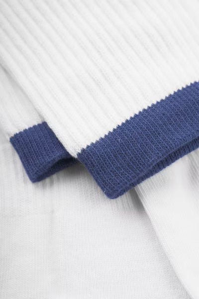 Wood Wood Con Tennis Socks // WHITE/BLUE