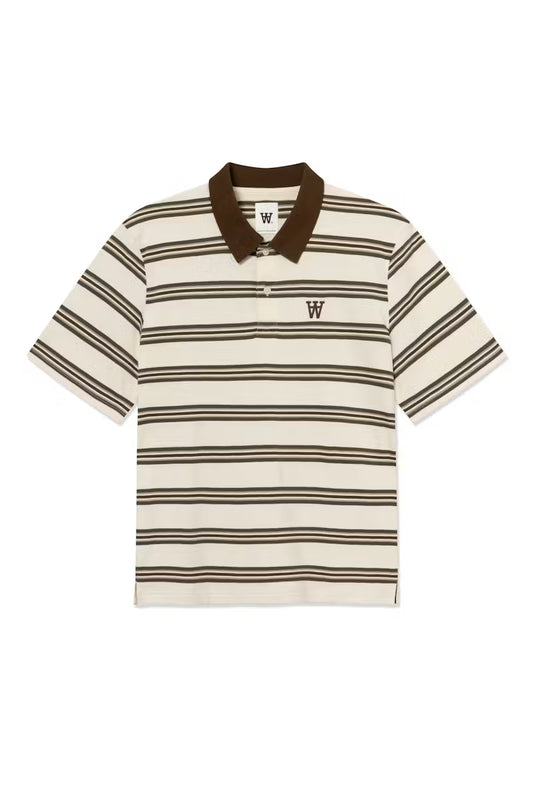Wood Wood Colton PoloShirt // DESERT PALM STRIPE
