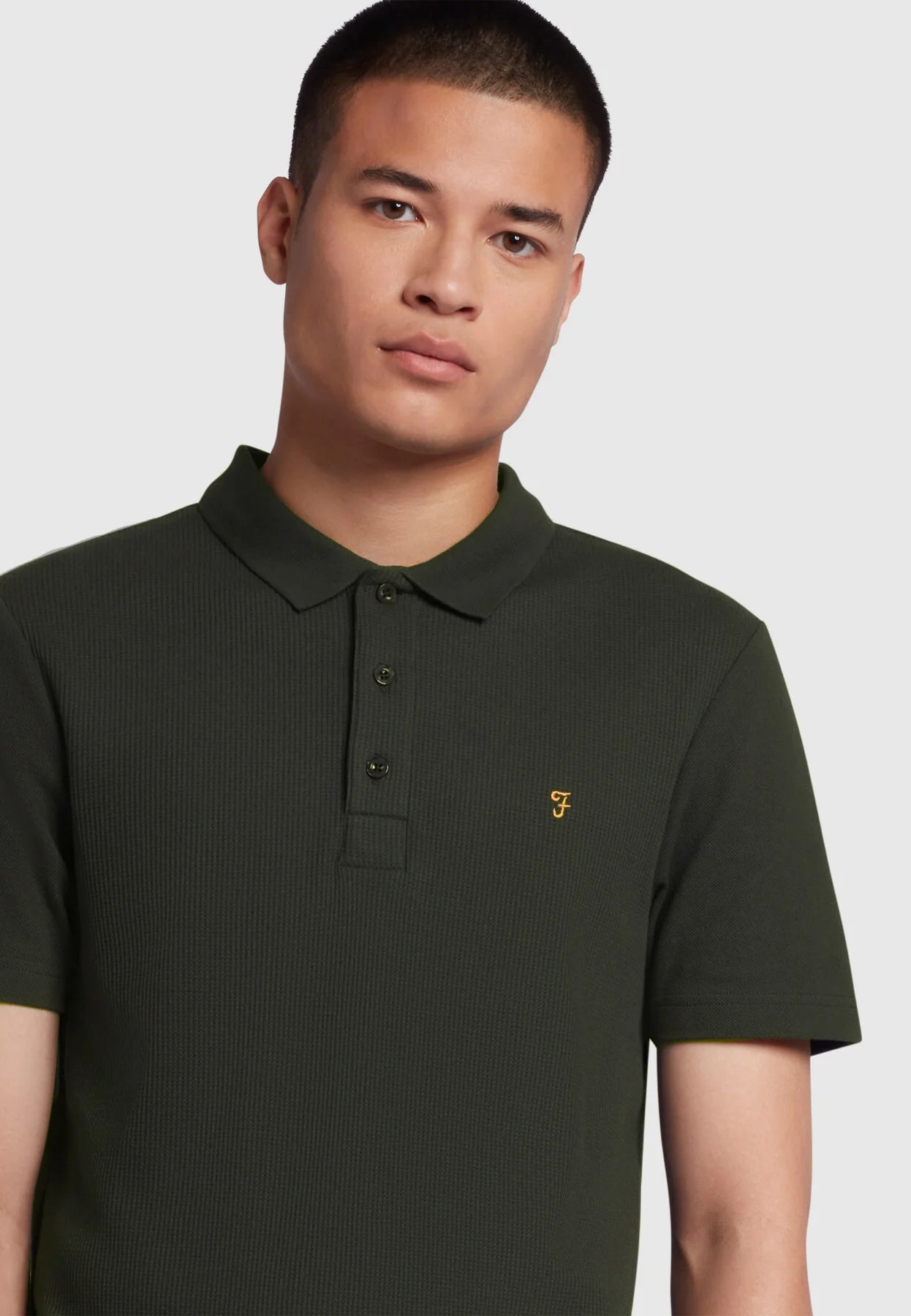 Farah Forster Textured Polo // EVERGREEN