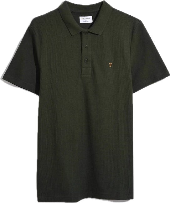 Farah Forster Textured Polo // EVERGREEN