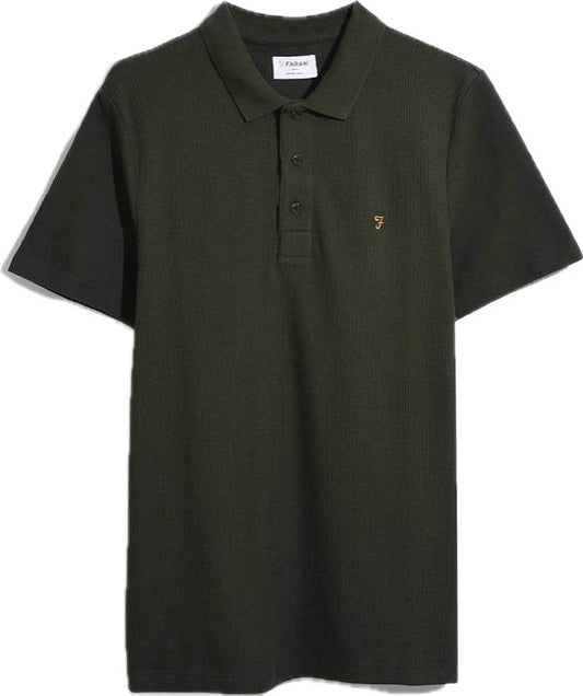 Farah Forster Textured Polo // EVERGREEN 