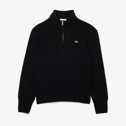 Lacoste Zipped Carded Wool Sweater AH3052 // BLACK 031