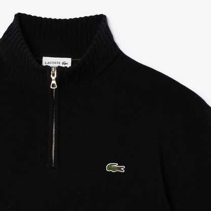 Lacoste Zipped Carded Wool Sweater AH3052 // BLACK 031