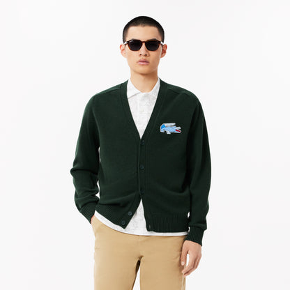 Lacoste Carded Wool Crocrodile Cardigan AH3053 // GREEN