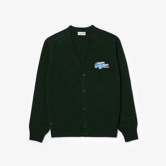 Lacoste Carded Wool Crocrodile Cardigan AH3053 // GREEN