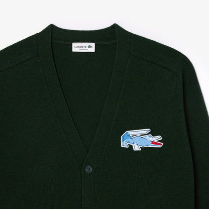 Lacoste Carded Wool Crocrodile Cardigan AH3053 // GREEN