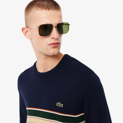 Lacoste French Made Striped Sweatshirt AH5944 // NAVY 9IL