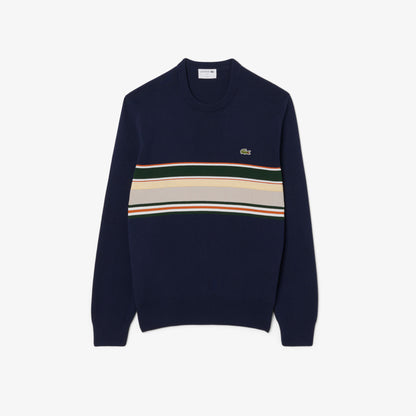 Lacoste French Made Striped Sweatshirt AH5944 // NAVY 9IL