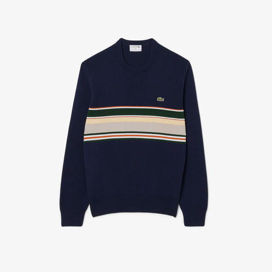 Lacoste French Made Striped Sweatshirt AH5944 // NAVY 9IL