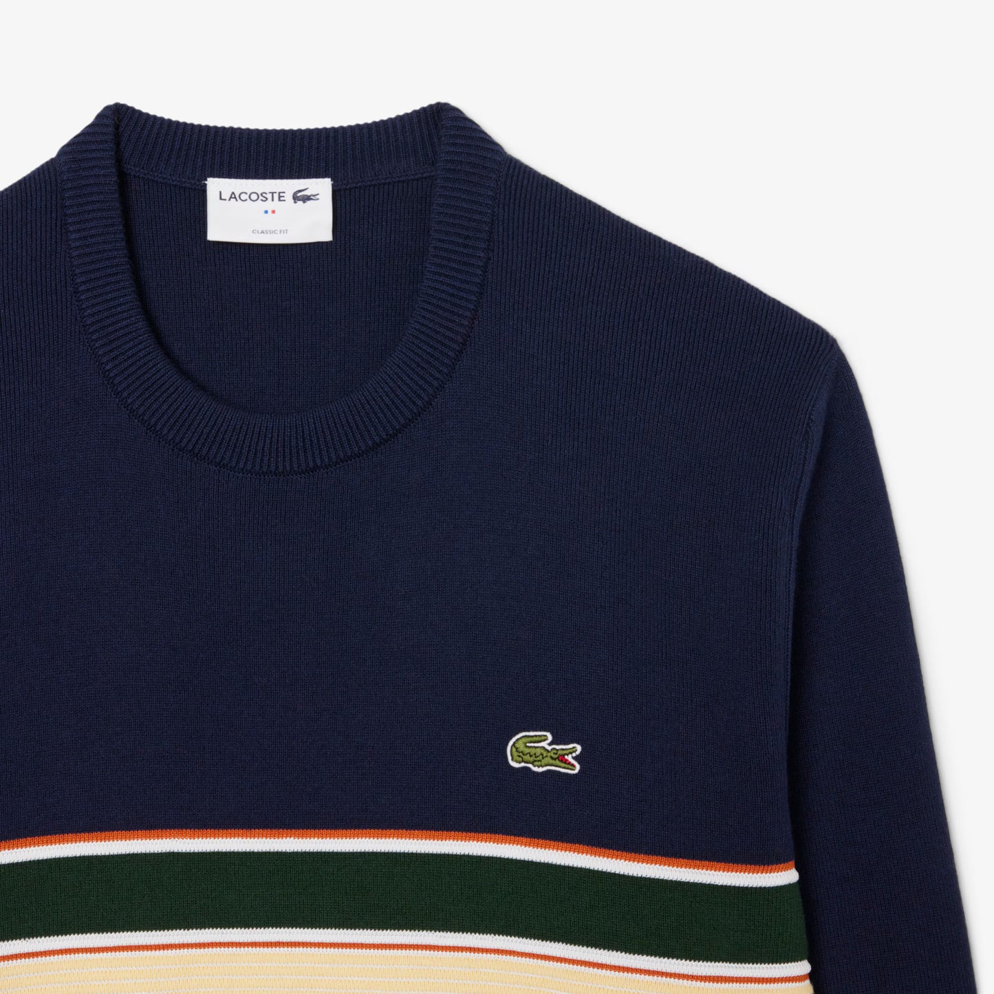 Lacoste French Made Striped Sweatshirt AH5944 // NAVY 9IL
