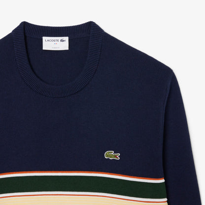 Lacoste French Made Striped Sweatshirt AH5944 // NAVY 9IL