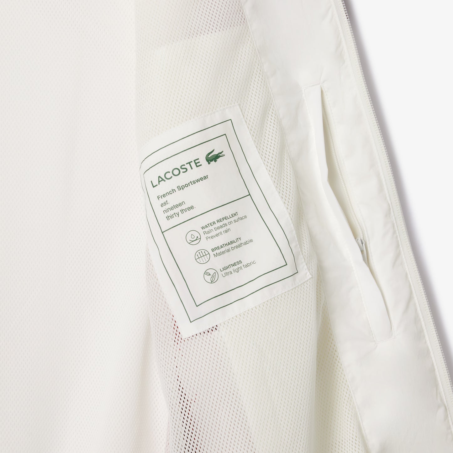 Lacoste Showerproof Track Jacket BH6978 // WHITE/RED