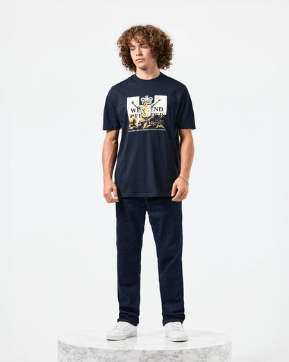 Weekend Offender Leo Gregory Graphic T-Shirt // NAVY
