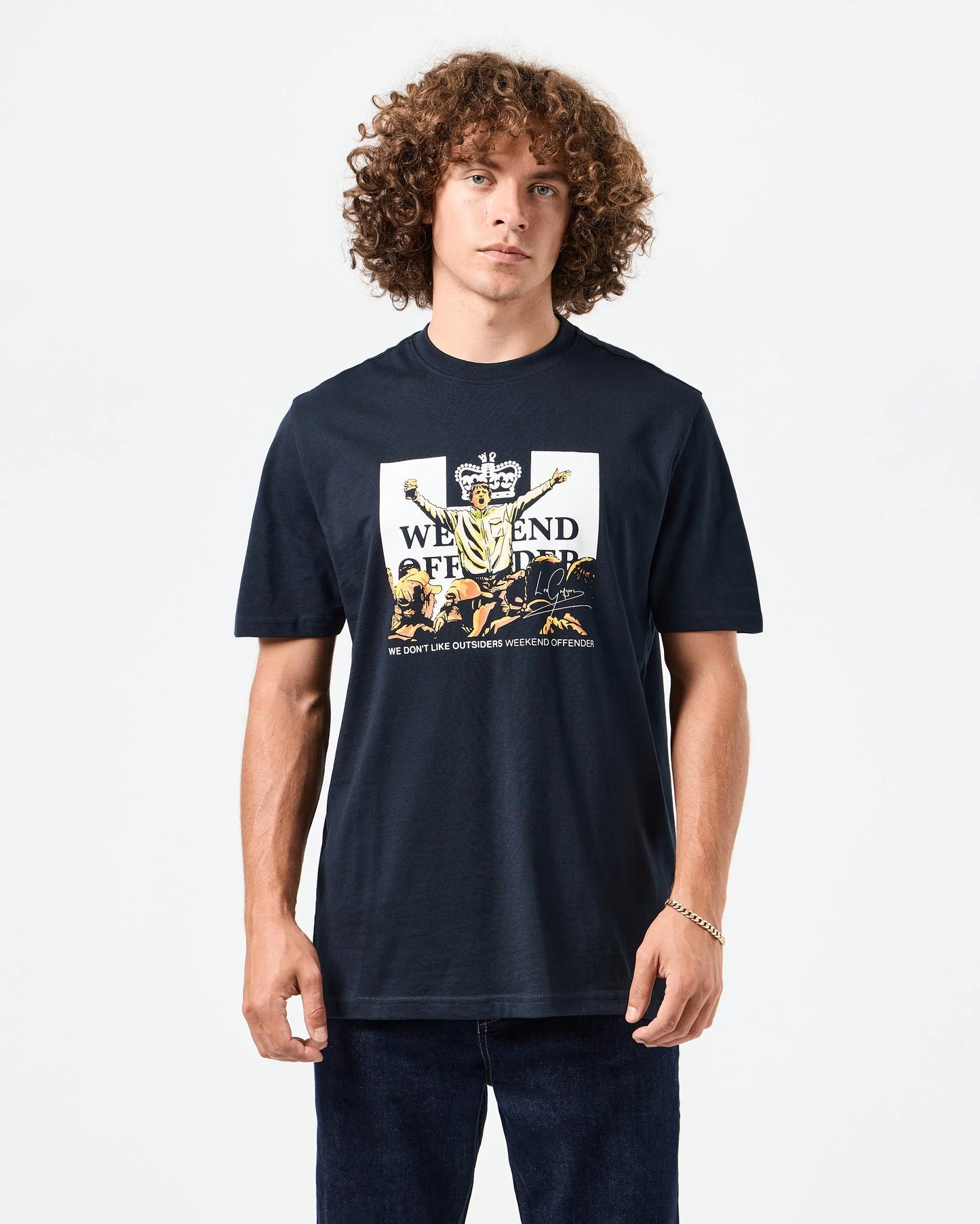 Weekend Offender Leo Gregory Graphic T-Shirt // NAVY