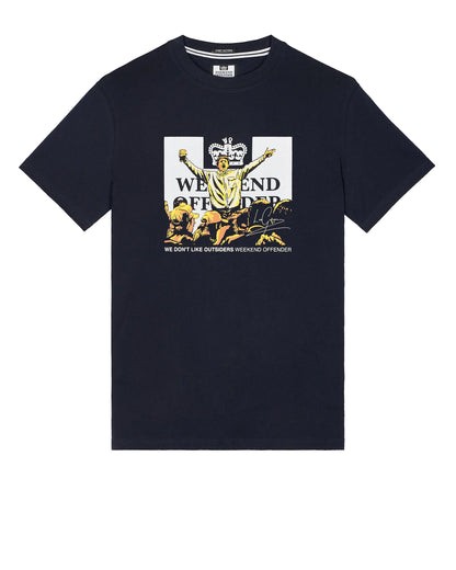 Weekend Offender Leo Gregory Graphic T-Shirt // NAVY