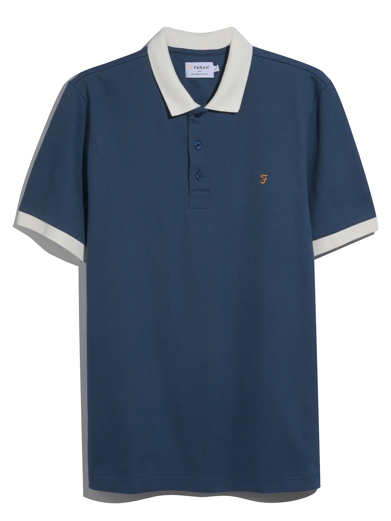 Farah Clement Textured Polo Shirt // AEGEAN BLUE