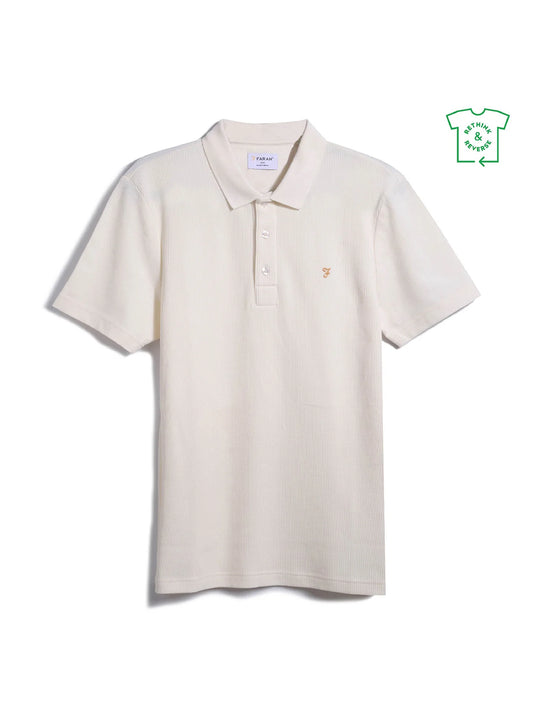 Farah Forster Textured Polo // ECRU