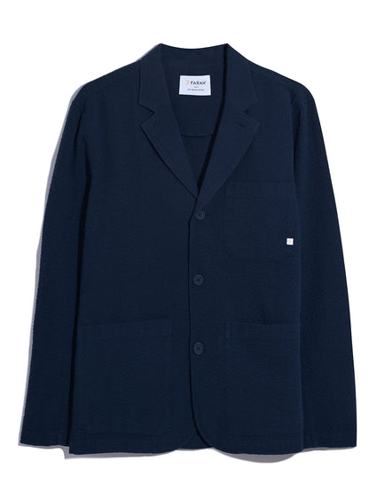 Farah Habersham Seersucker Blazer // TRUE NAVY