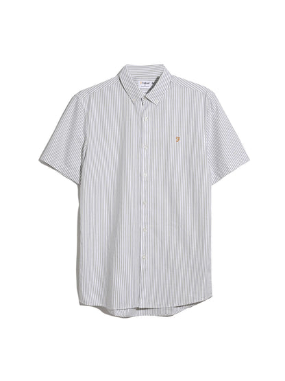 Farah Brewer Stripe Short Sleeve Shirt // BALSAM