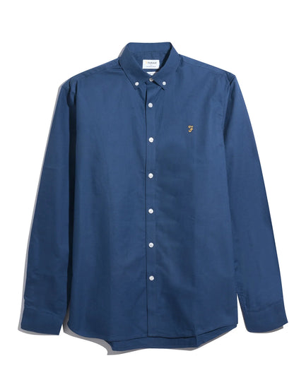 Farah Brewer Slim Fit LS Oxford Shirt // AEGEAN BLUE