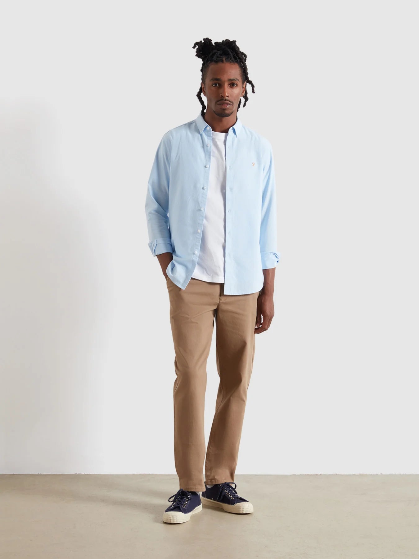 Farah Brewer Slim Fit LS Shirt // SKYE BLUE